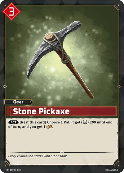 Image for Stone Pickaxe (EBP01-022) (Booster Pack "Dawn of Palpagos") (EBP01) - Palworld Official Card Game