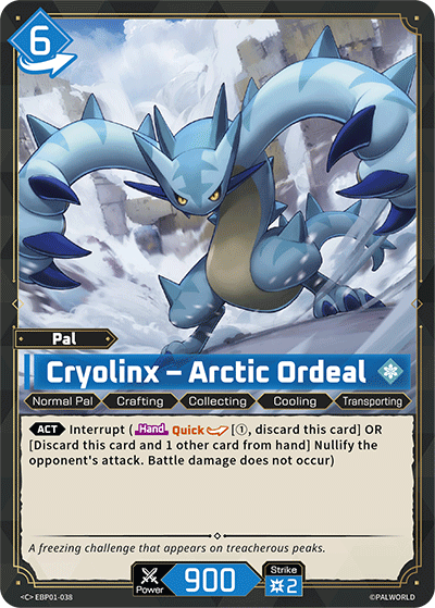 Image for Cryolinx – Arctic Ordeal (EBP01-038) (Booster Pack "Dawn of Palpagos") (EBP01) - Palworld Official Card Game