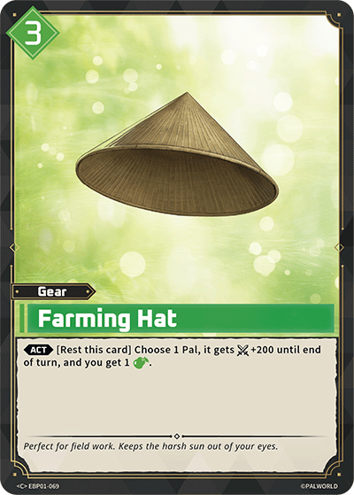Image for Farming Hat (EBP01-069) (Booster Pack "Dawn of Palpagos") (EBP01) - Palworld Official Card Game