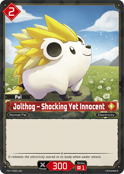 Image for Jolthog – Shocking Yet Innocent (ETD01-002) (Trial Deck "Dawn of Palpagos Red・Blue") (ETD01) - Palworld Official Card Game