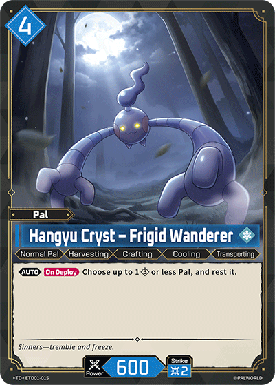 Image for Hangyu Cryst – Frigid Wanderer (ETD01-015) (Trial Deck "Dawn of Palpagos Red・Blue") (ETD01) - Palworld Official Card Game