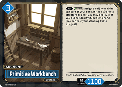 Image for Primitive Workbench (ETD01-020) (Trial Deck "Dawn of Palpagos Red・Blue") (ETD01) - Palworld Official Card Game