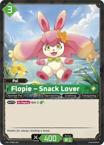 Image for Flopie – Snack Lover (ETD02-003) (Trial Deck "Dawn of Palpagos Green・Purple") (ETD02) - Palworld Official Card Game