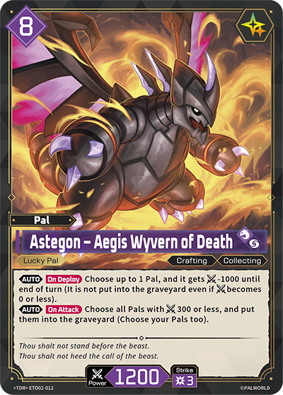 Image for Astegon – Aegis Wyvern of Death (ETD02-012) (Trial Deck "Dawn of Palpagos Green・Purple") (ETD02) - Palworld Official Card Game