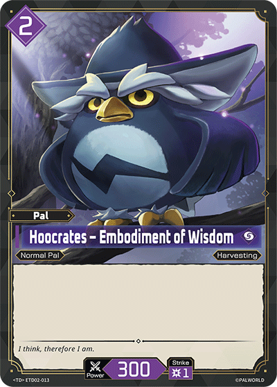 Image for Hoocrates – Embodiment of Wisdom (ETD02-013) (Trial Deck "Dawn of Palpagos Green・Purple") (ETD02) - Palworld Official Card Game