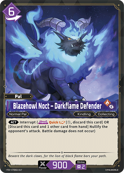 Image for Blazehowl Noct – Darkflame Defender (ETD02-017) (Trial Deck "Dawn of Palpagos Green・Purple") (ETD02) - Palworld Official Card Game