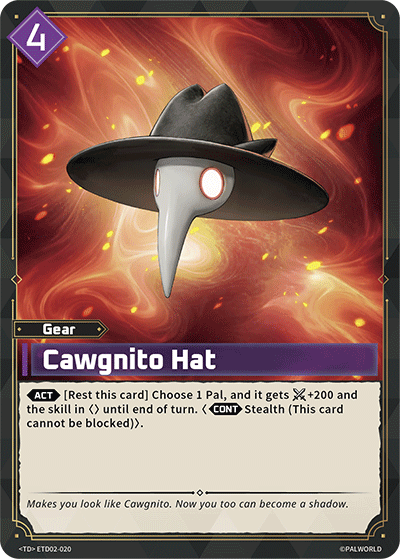 Image for Cawgnito Hat (ETD02-020) (Trial Deck "Dawn of Palpagos Green・Purple") (ETD02) - Palworld Official Card Game