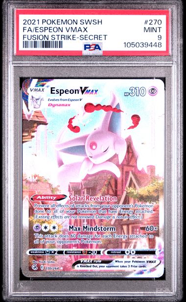 FA/ESPEON VMAX FUSION STRIKE-SECRET 2021 POKEMON SWORD & SHIELD FUSION STRIKE PSA 9