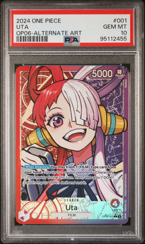 PSA 10 UTA ALTERNATE ART 2024 ONE PIECE OP06-WINGS OF THE CAPTAIN