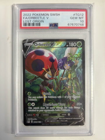 PSA 10 2022 POKEMON SWORD & SHIELD LOST ORIGIN #TG12 FA/ORBEETLE V LOST ORIGIN
