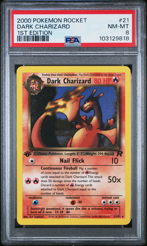 PSA 8 - DARK CHARIZARD 1ST EDITION 2000 POKEMON ROCKET