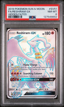 PSA 8 - FA/RESHIRAM GX HIDDEN FATES 2019 POKEMON SUN & MOON HIDDEN FATES