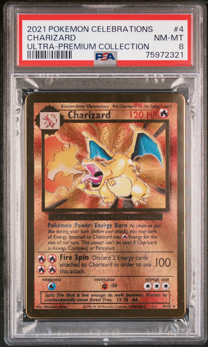 PSA 8 CHARIZARD ULTRA-PREMIUM COLLECTION 2021 POKEMON CELEBRATIONS ULTRA-PREMIUM COLLECTION