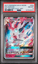 PSA 8 - SYLVEON GX GR.-YELLOW A ALT. ART 2017 POKEMON SUN & MOON GUARDIANS RISING
