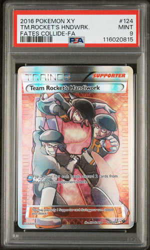 PSA 9 - TM.ROCKET'S HNDWRK. FATES COLLIDE-FA 2016 POKEMON XY FATES COLLIDE