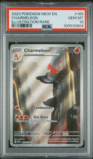 2023 POKEMON MEW EN-151 #169 CHARMELEON ILLUSTRATION RARE psa 10