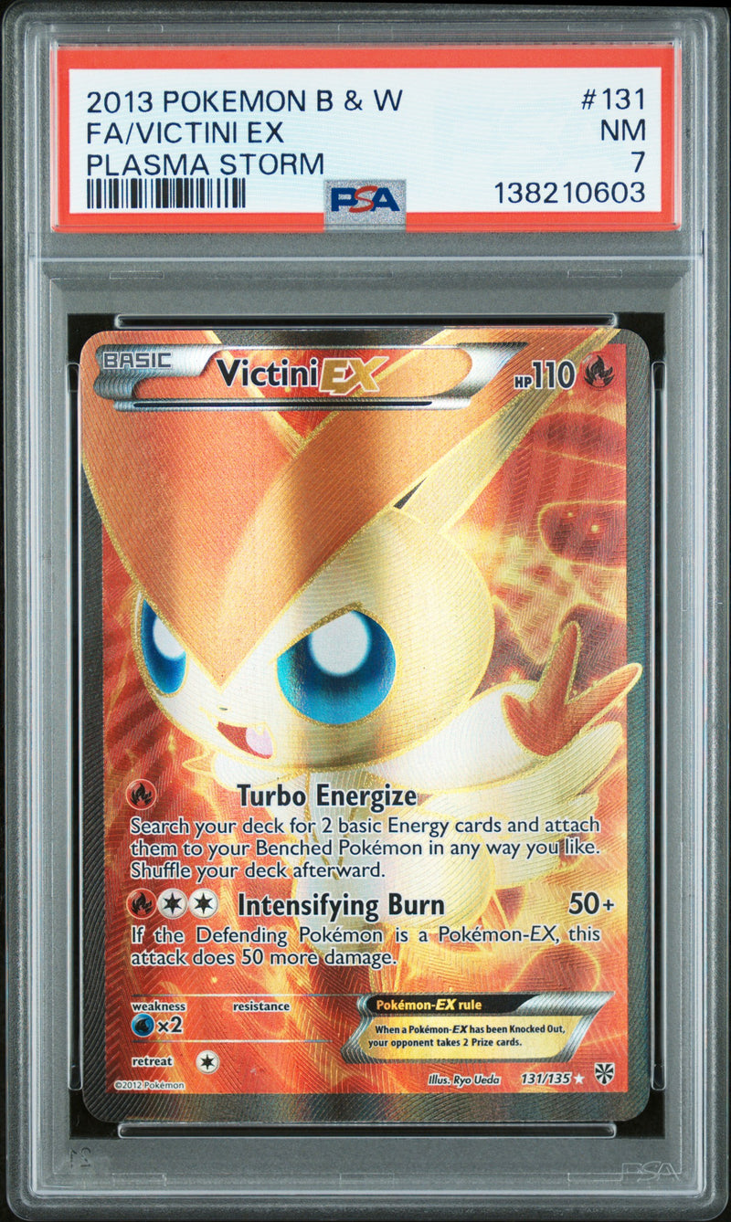 PSA 7 - FA/VICTINI EX PLASMA STORM 2013 POKEMON BLACK & WHITE PLASMA STORM