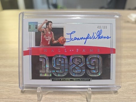 2020-21 Panini Impeccable Lenny Wilkens HOF Auto 40/89 Trail Blazers