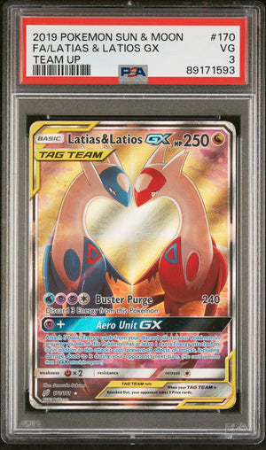 PSA 3 - FA/LATIAS & LATIOS GX TEAM UP 2019 POKEMON SUN & MOON TEAM UP