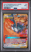 PSA 9 - MLTRS/ZPDS/ARTCN.GX HIDDEN FATES 2019 POKEMON SUN & MOON HIDDEN FATES PSA MINT 9